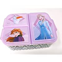 Los mejores  - Fiambrera infantil de Frozen con 3 compartimentos- ideal para la escuela- la guardería o el tiempo libre.
